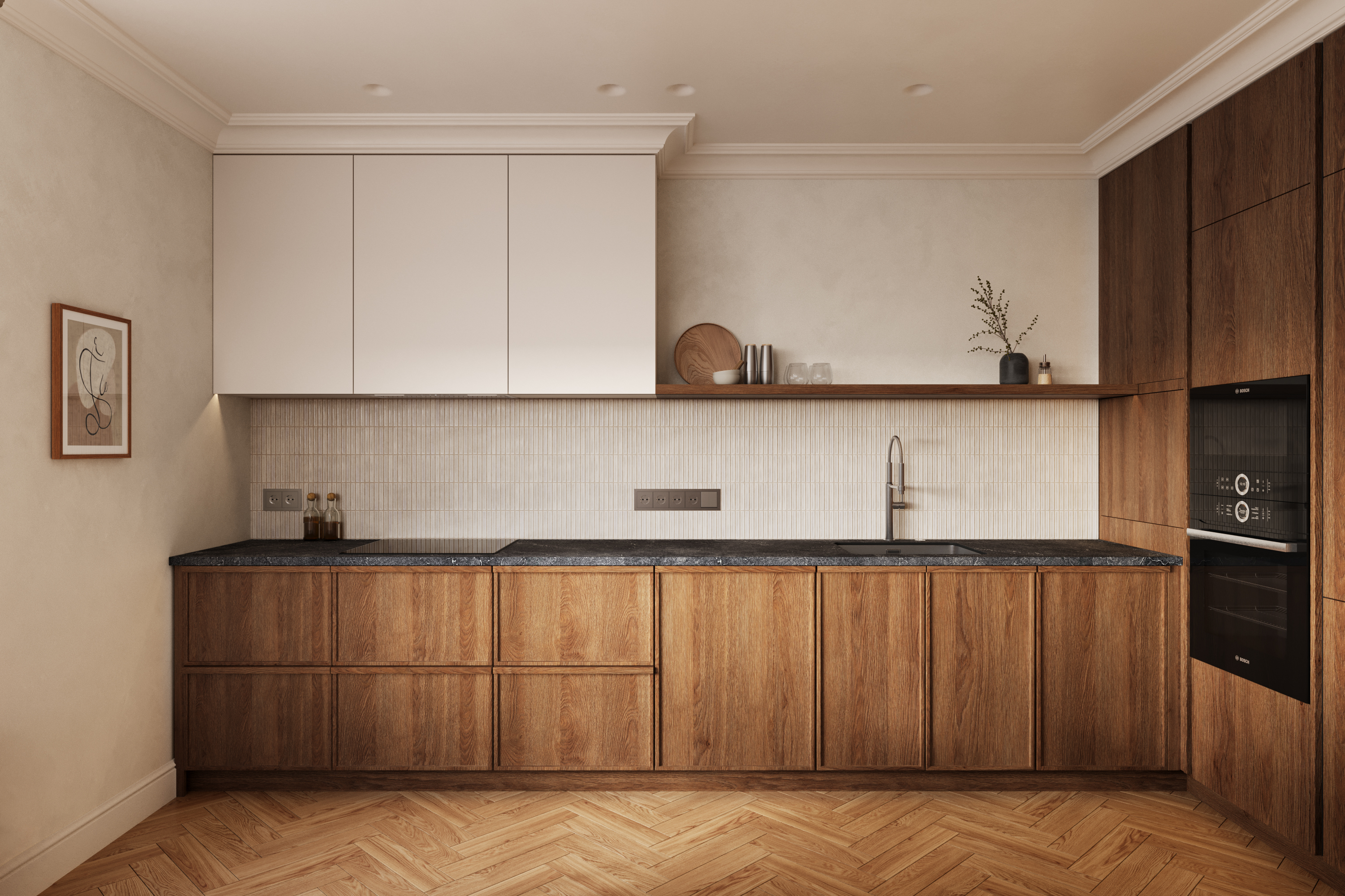 Minimalism and the warmth of natural materials — an interior that gives a sense of harmony from the very first step.